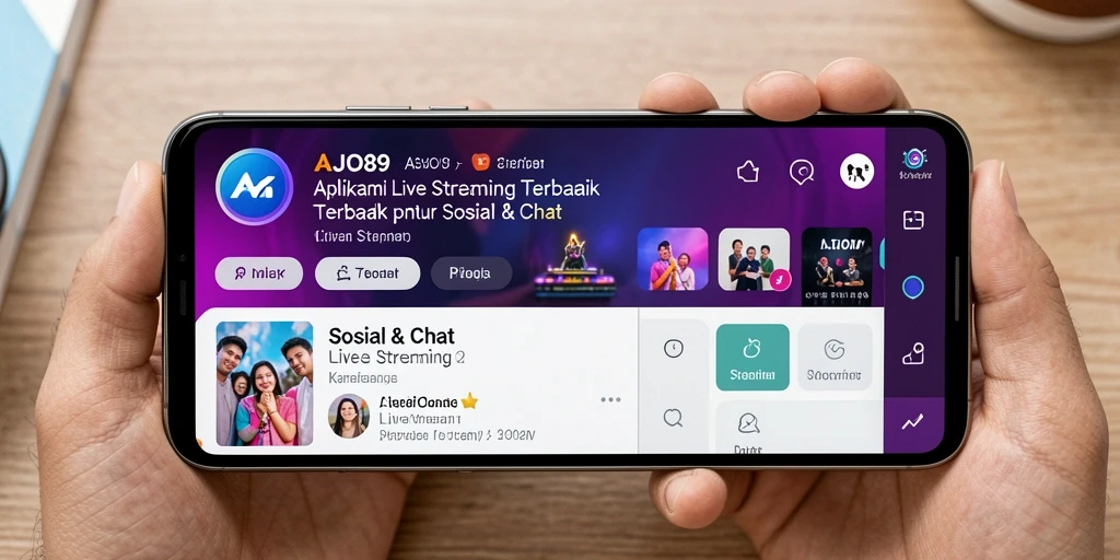 Antarmuka AJO89 dengan fitur Live Streaming yang menarik.