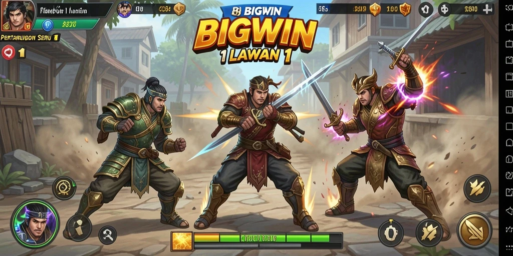 Tampilan pertarungan intens dalam BIGWIN 1 Lawan 1.