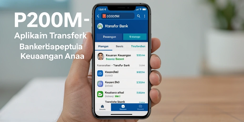 Tampilan antarmuka aplikasi P200M yang ramah pengguna untuk Transfer Bank.