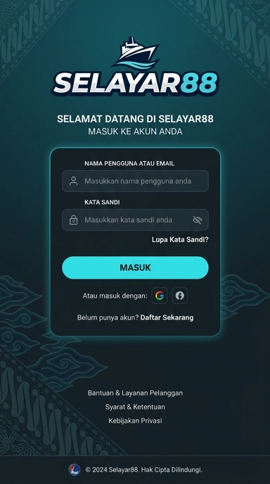 Tampilan halaman login selayar88